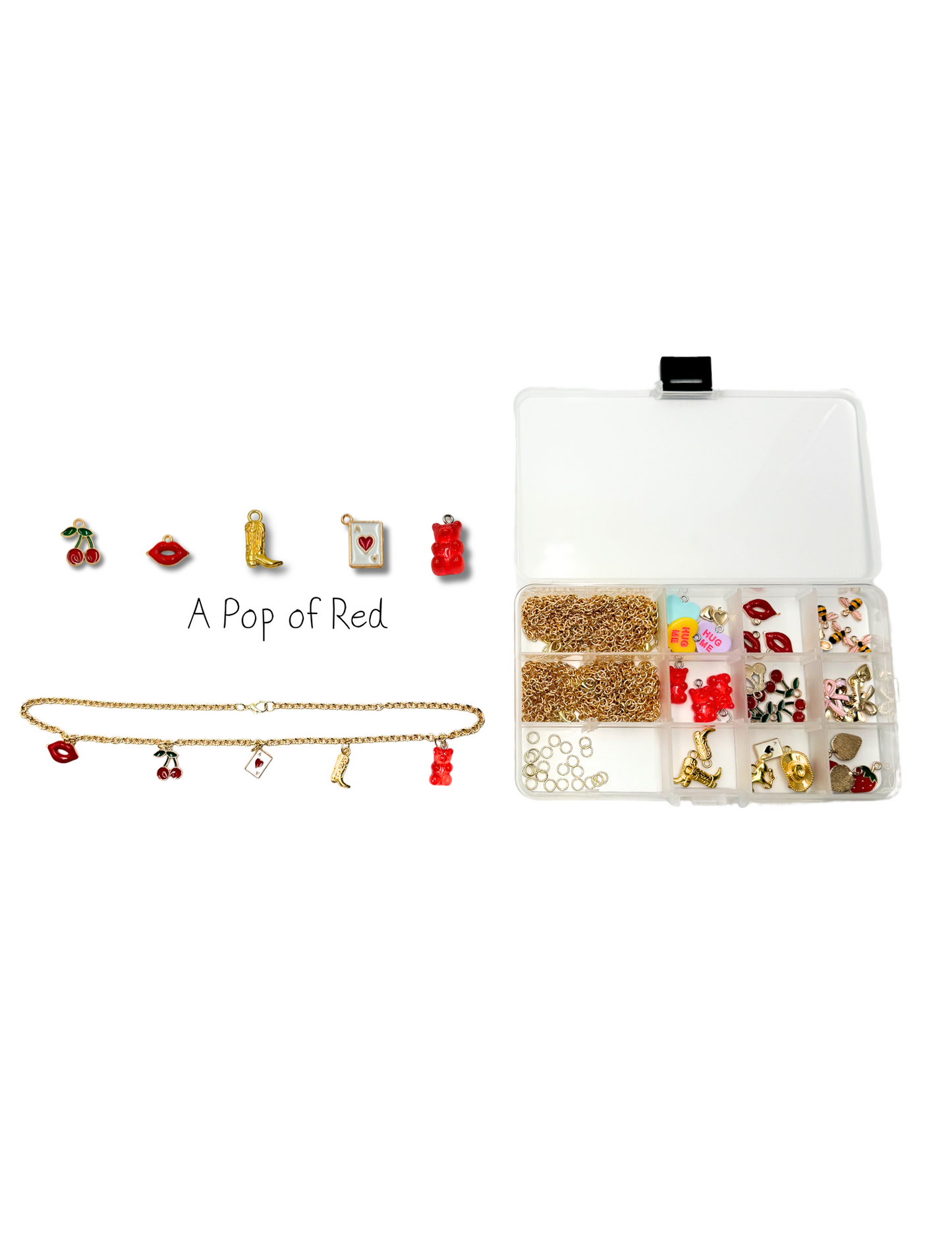 Pop Of Red - Charm Necklace DIY Kit