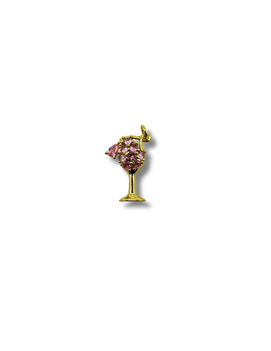 Pink Wine Glass Charm