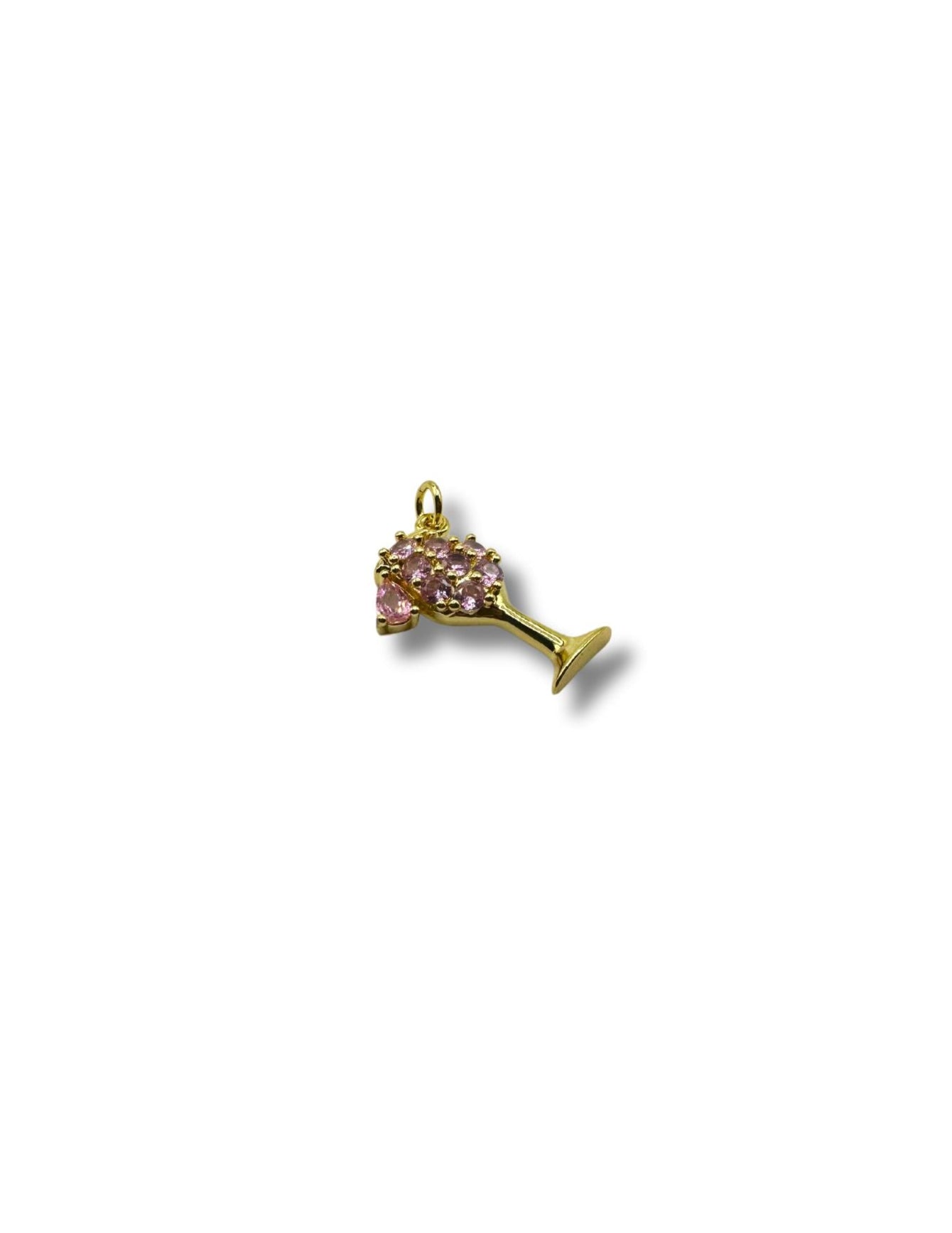 Pink Wine Glass Charm