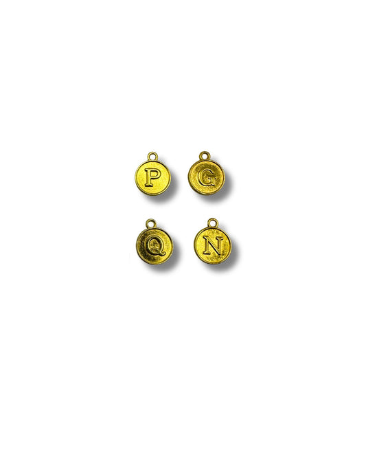 Gold Circle Letter Charm