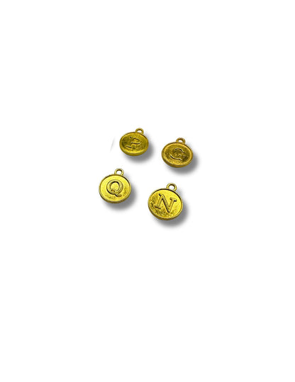 Gold Circle Letter Charm