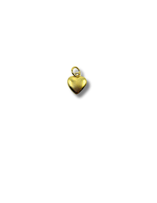 Puffed Gold Heart Charm