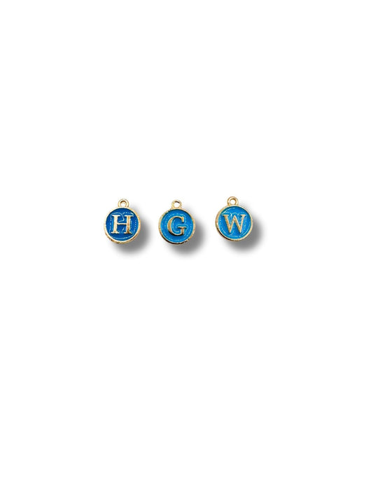Blue Circle Letter Charm