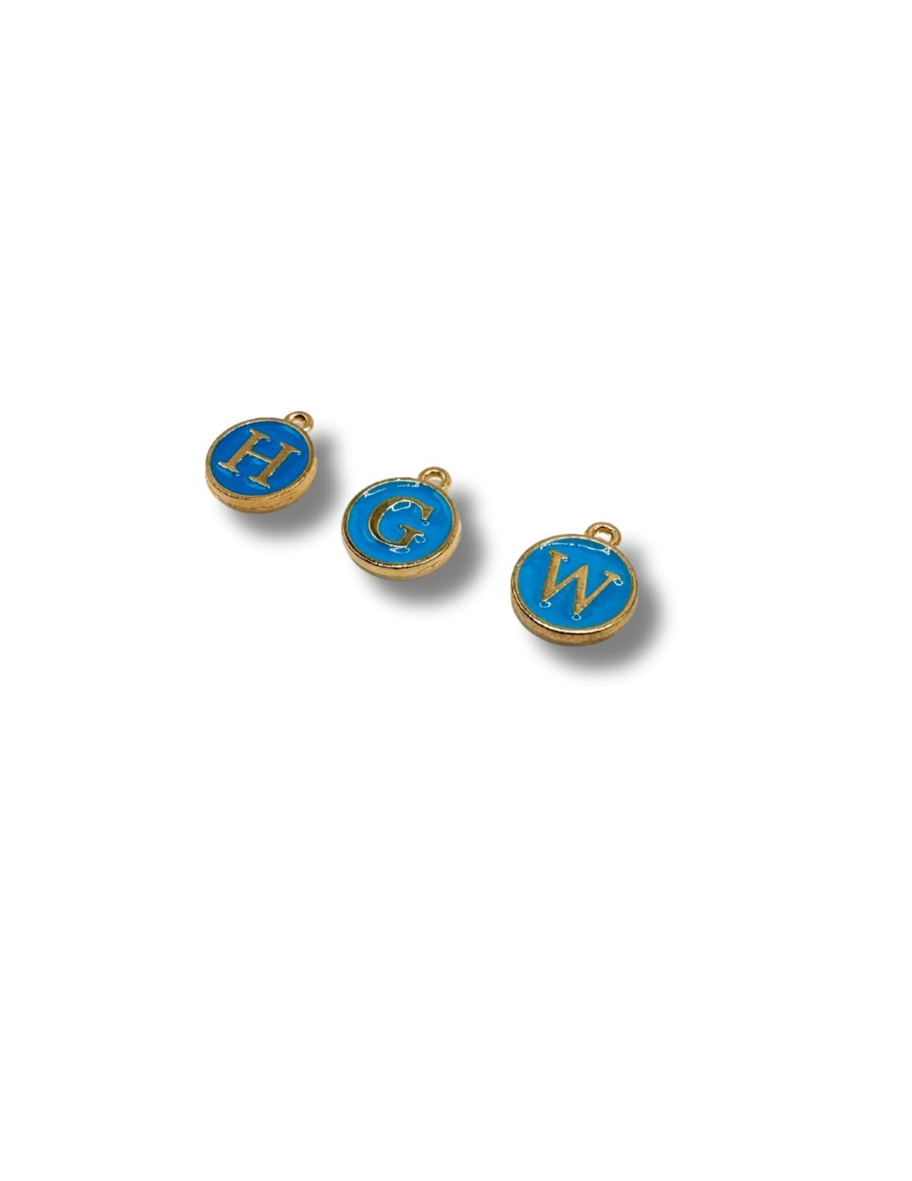 Blue Circle Letter Charm