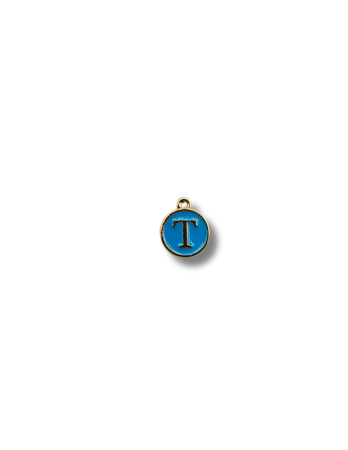 Blue Circle Letter Charm