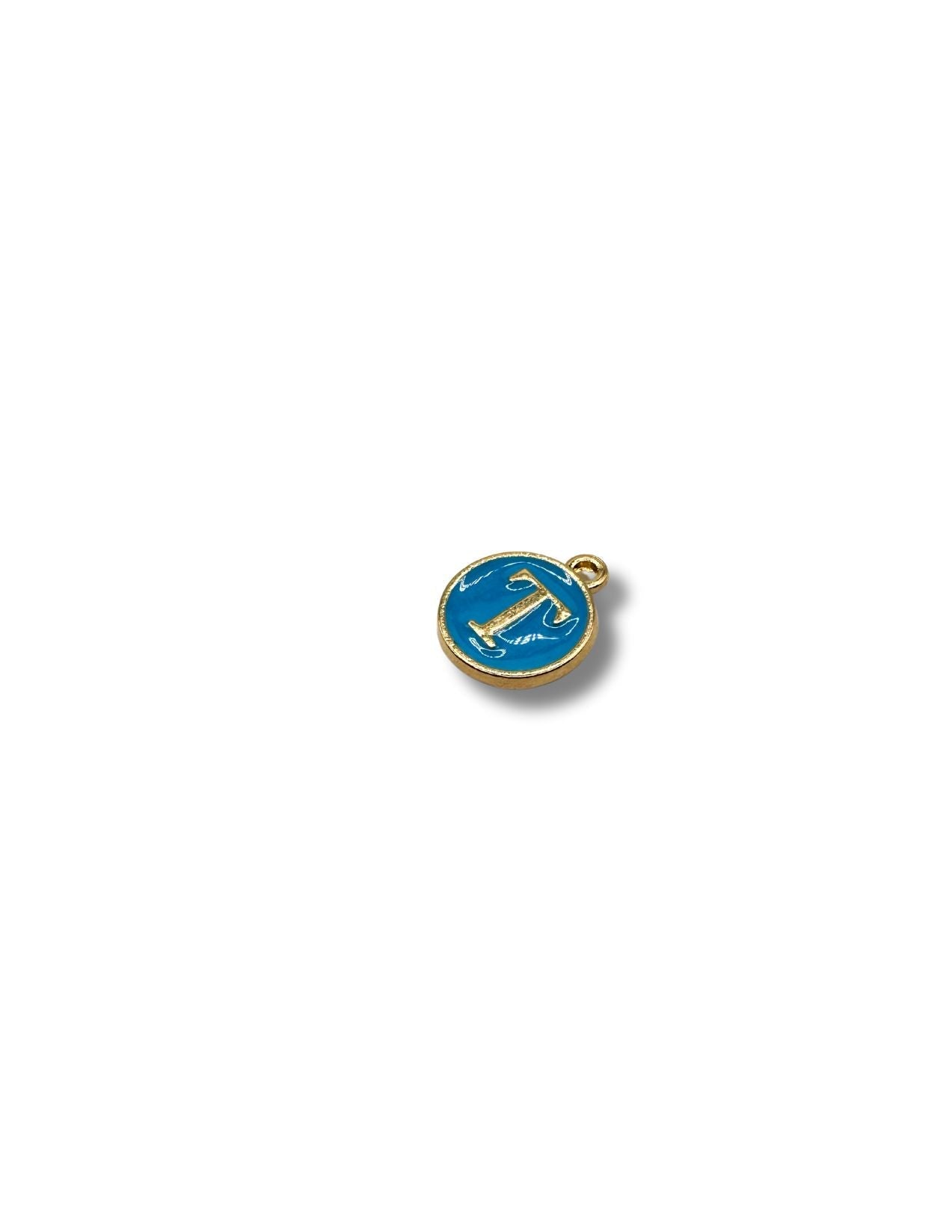 Blue Circle Letter Charm