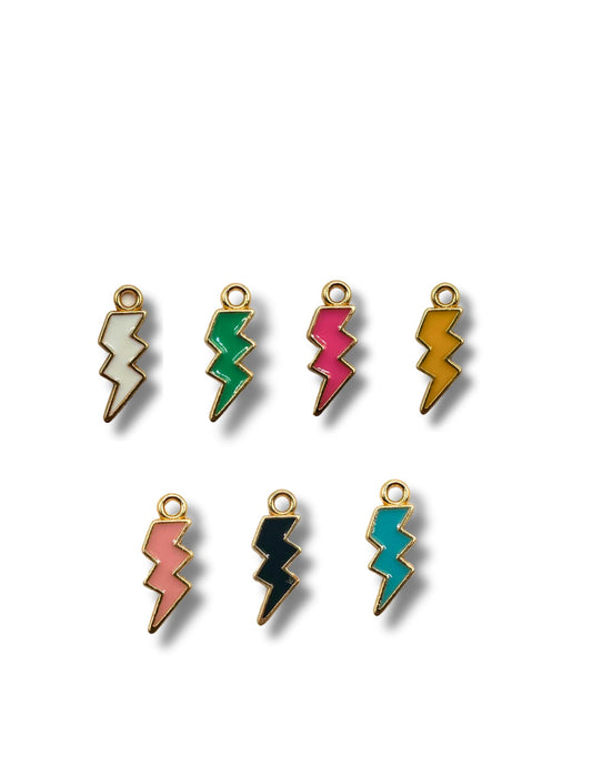 Colored Lightening Bolt Charm
