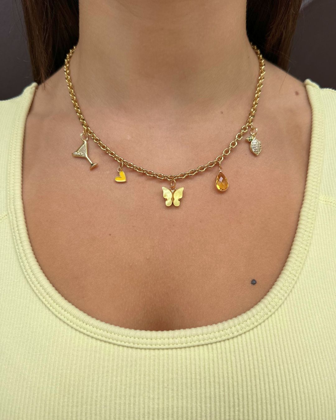 The Lemon Drop- Charm Necklace DIY Kit