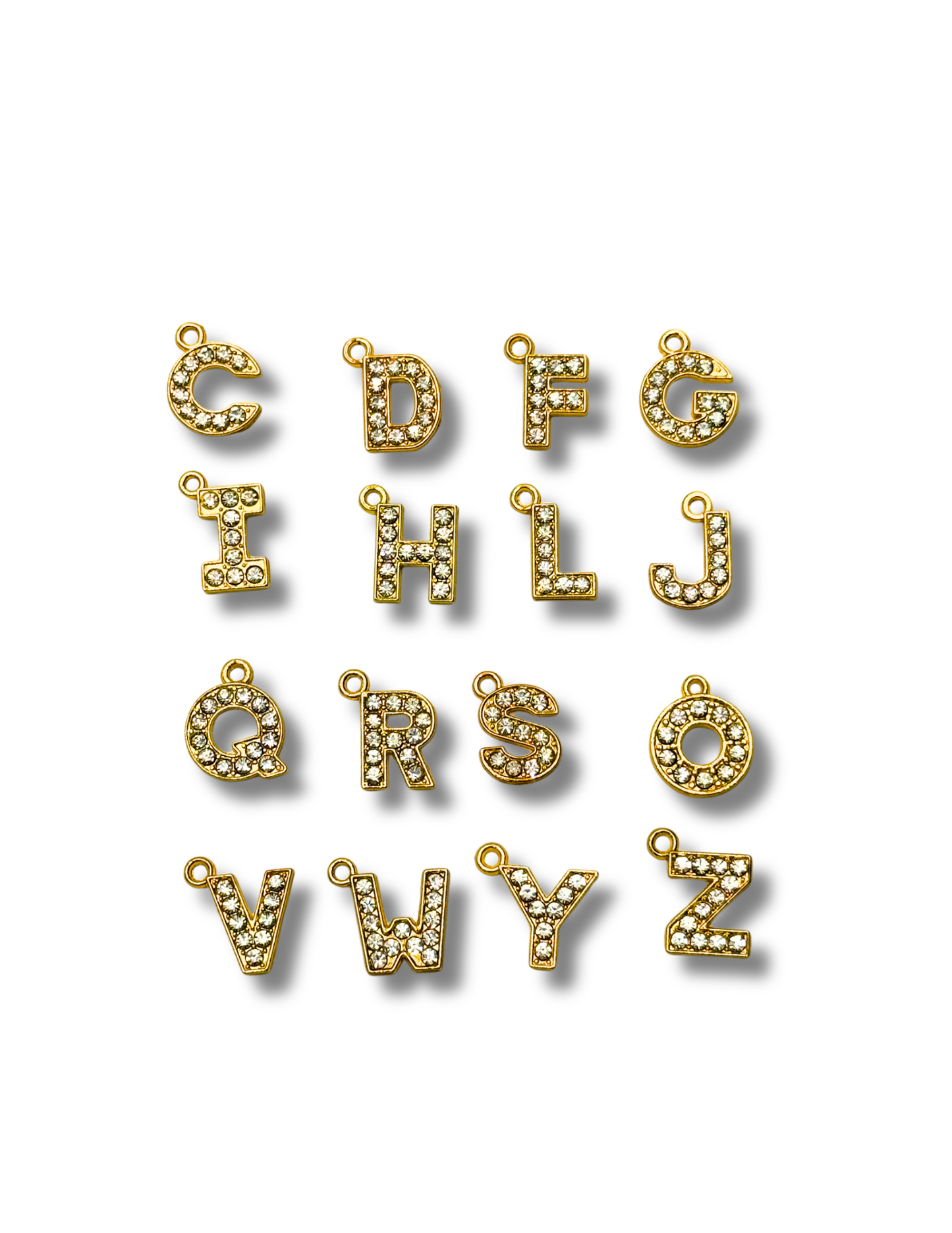 Rhinestone Letter Charm