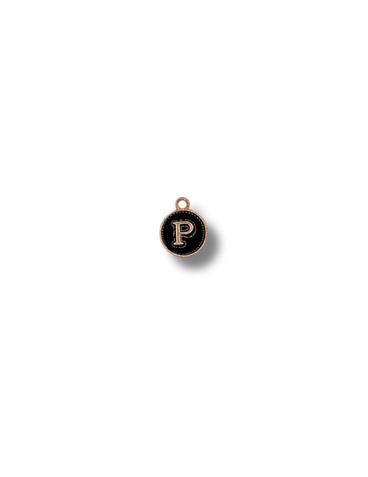 Black Circle Letter Charm