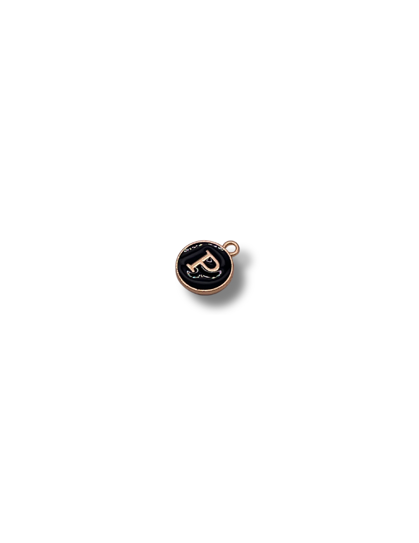 Black Circle Letter Charm