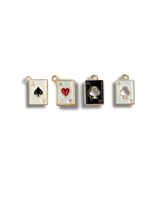 Poker card charms