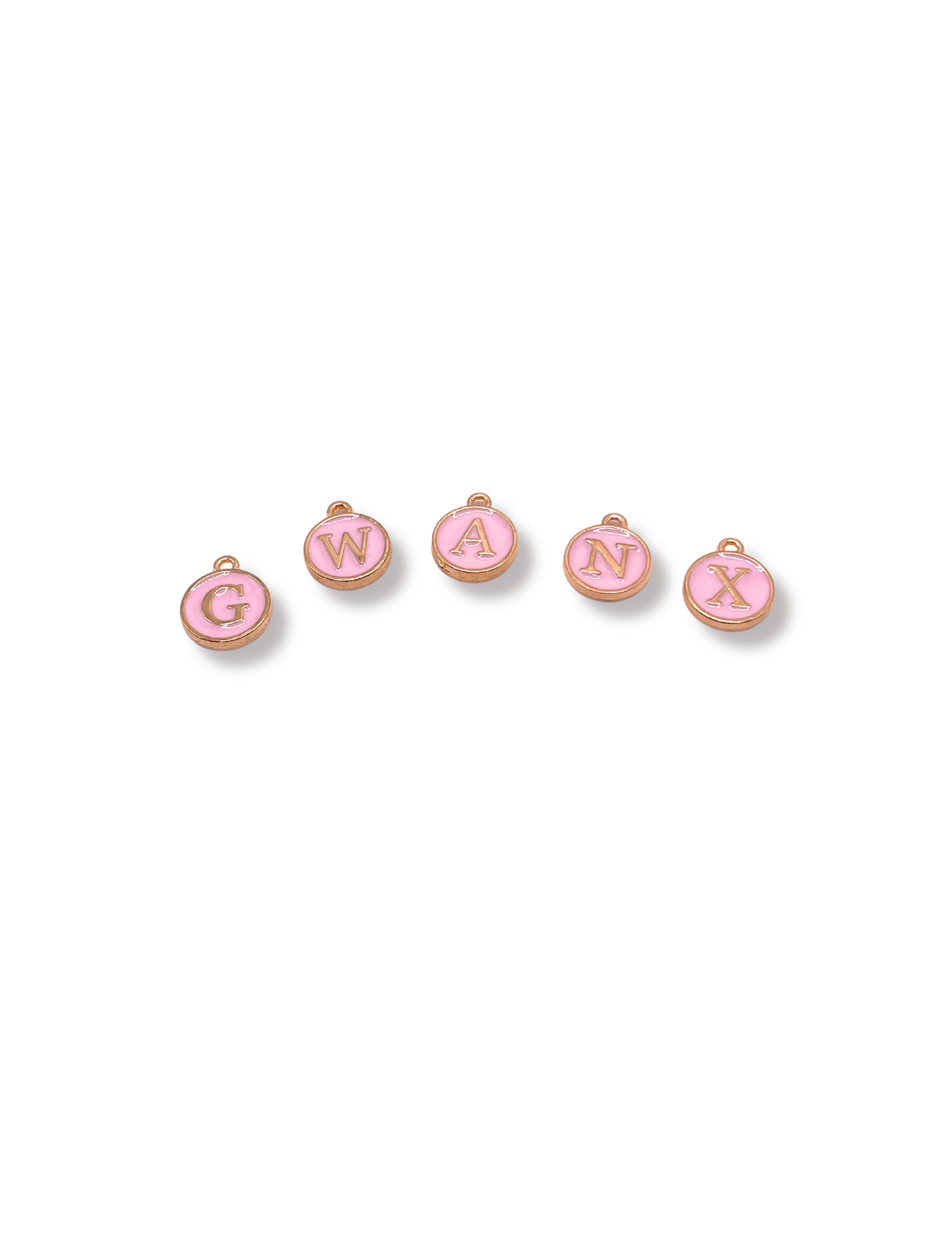 Pink Circle Letter Charm