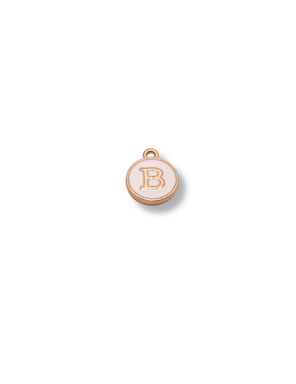 White Circle Letter Charm